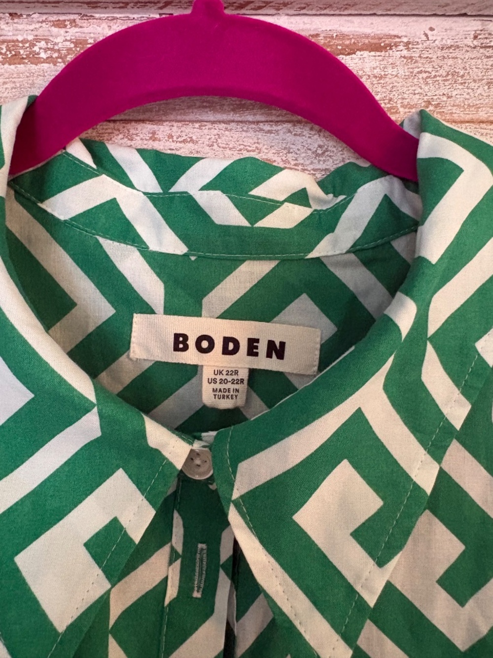 Gorgeous Boden Green Geo pattern Cotton Maxi dress - Picture 3 of 6